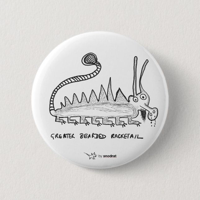 Snod Rat: Greater Bearded Racketail Button (Front)