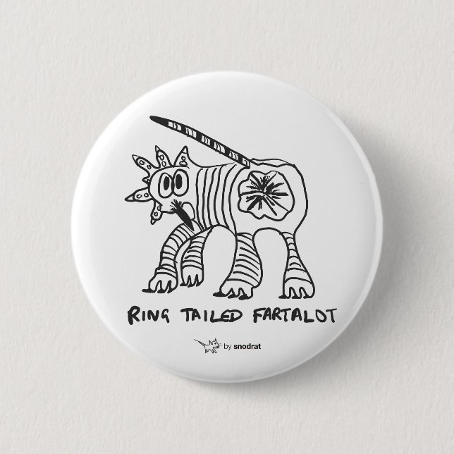 Snod Rat: Ring Tailed Fartalot Button (Front)
