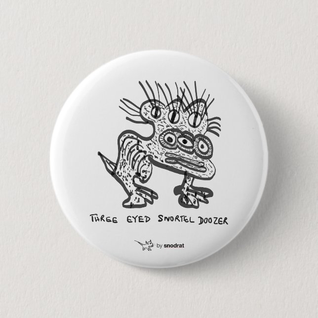 Snod Rat: Three Eyed Snortel Doozer Button (Front)