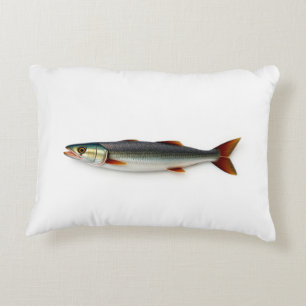 Snoek fish on a plain white background accent pillow