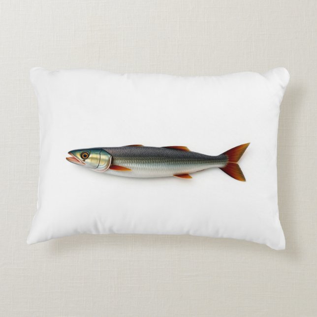 Snoek fish on a plain white background accent pillow (Back)