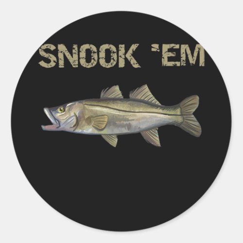 Snook Em Snook Fishing Common Snook  Classic Round Sticker
