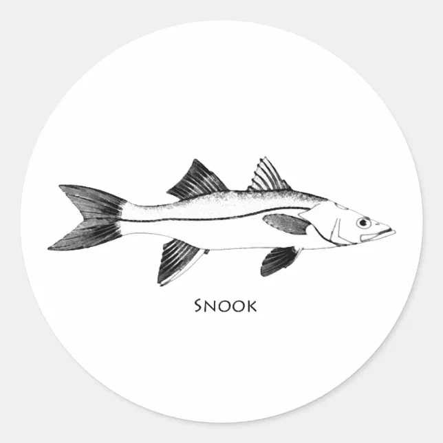 Snook Illustration Classic Round Sticker | Zazzle