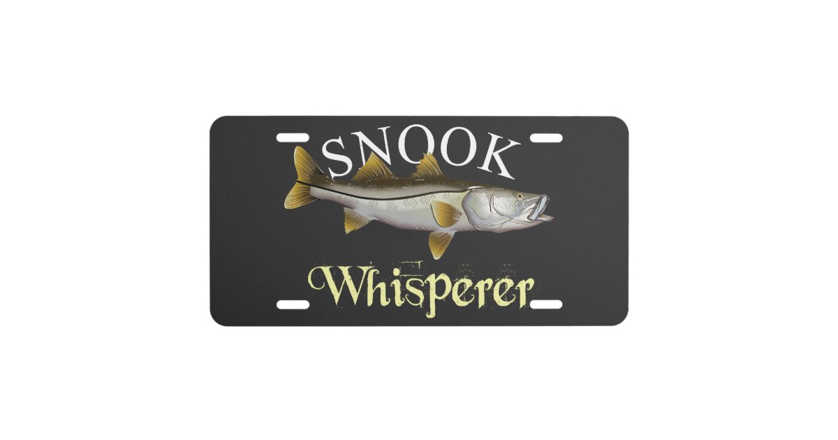 Snook Whisperer Dark License Plate Zazzle