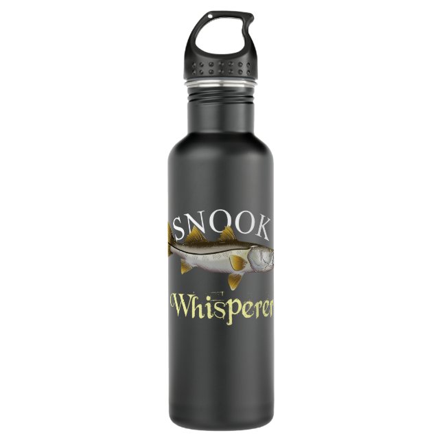 Snook Whisperer Dark Stainless Steel Water Bottle (Front)