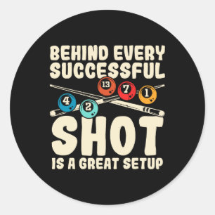 Snooker Billiard Player Billiards  Classic Round Sticker