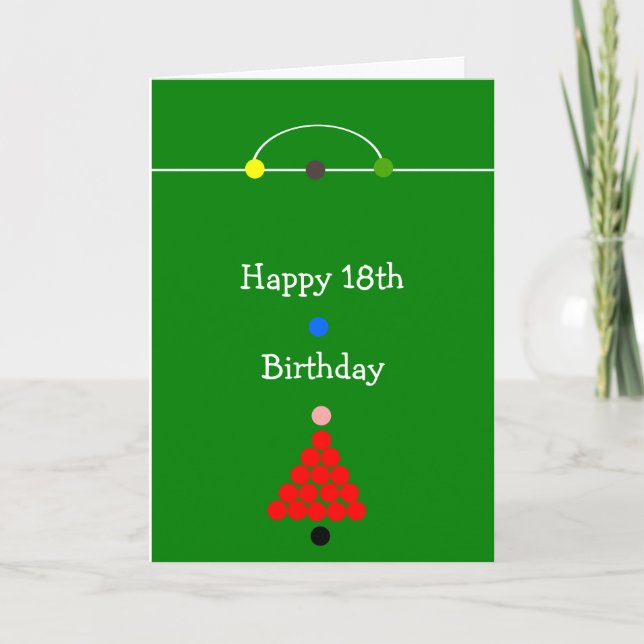 Snooker Design Personalised 18th Birthday Card (Front)