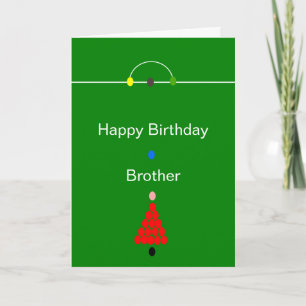 Snooker Design Personalised Brother Birthday Card