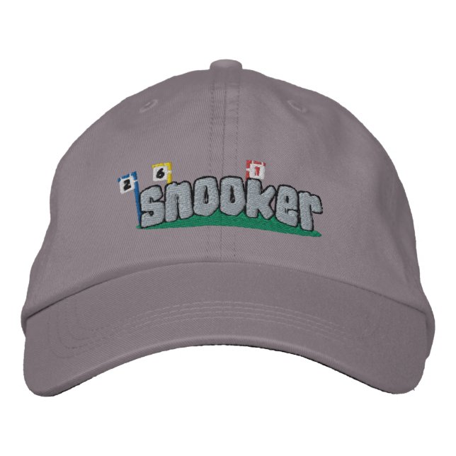 Snooker Embroidered Hat (Silver Text) (Front)