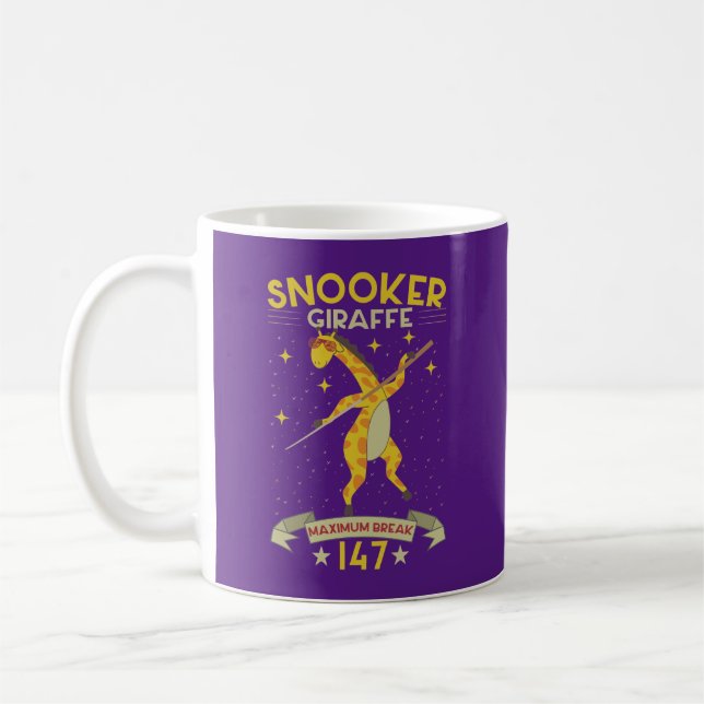Snooker Lover. Snooker Giraffe Maximum Break 147. Coffee Mug (Left)
