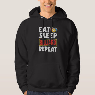 Snooker Player Pool Eat Sleep Billiard Repeat Hoodie