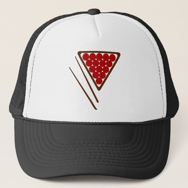 Snooker Rack and Snooker Cues Trucker Hat (Front)