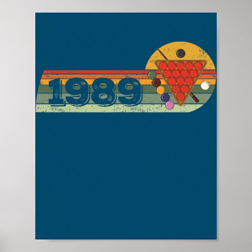 Snooker Snooker game Vintage born 1989 Birthday Poster