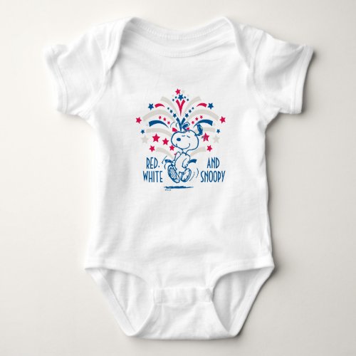 Snoopy 4th of July Dance Baby Bodysuit