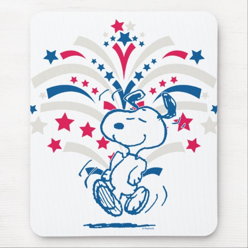 Snoopy 4th of July Dance Mouse Pad