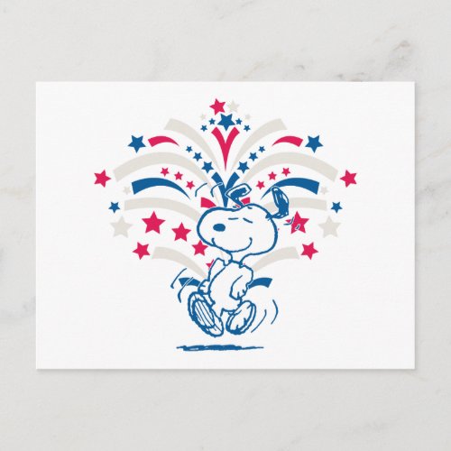 Snoopy 4th of July Dance Postcard