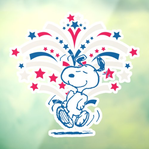 Snoopy 4th of July Dance Window Cling