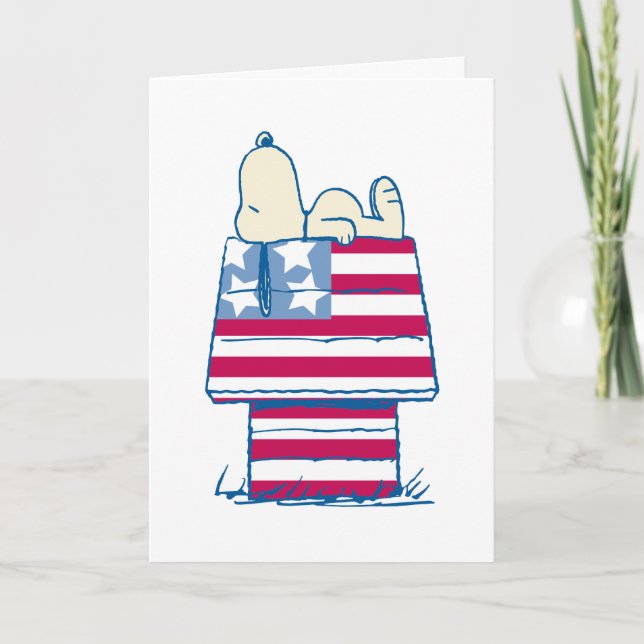 Snoopy 4th of July Photo Holiday Card (Front)