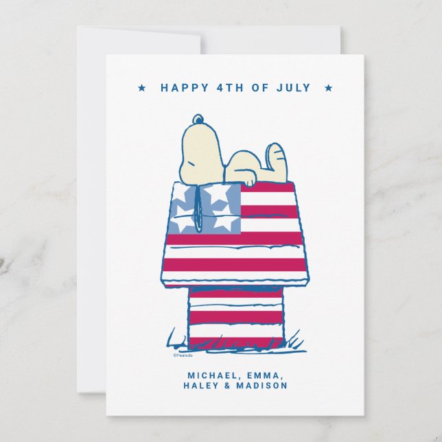 Snoopy 4th of July Photo Holiday Card (Front)