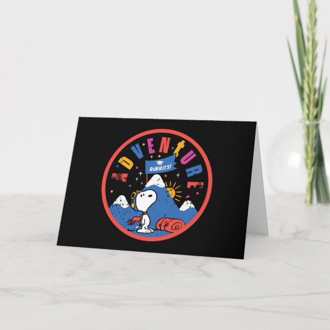 Snoopy Adventure Awaits Graduation Mountain Design Card (Front)