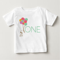 Snoopy and Balloons 1st Birthday Baby T-Shirt