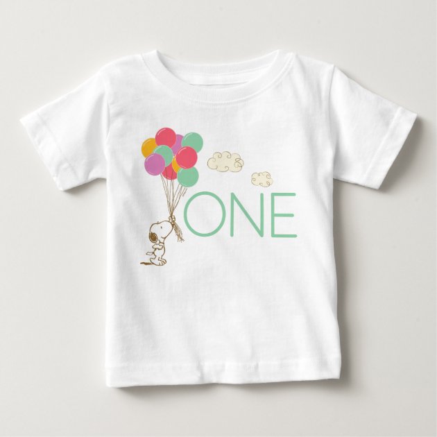 Snoopy and Balloons 1st Birthday Baby T 