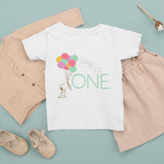 Snoopy and Balloons 1st Birthday Baby T-Shirt