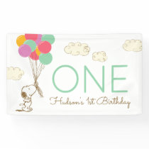 Snoopy and Balloons 1st Birthday Banner