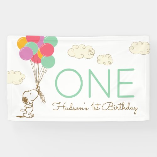Snoopy and Balloons 1st Birthday Banner