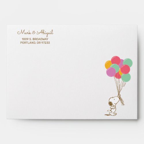 Snoopy and Balloons 1st Birthday Envelope