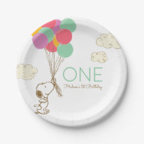 Snoopy and Balloons 1st Birthday Paper Plates