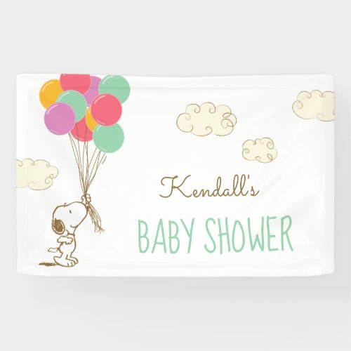 Snoopy and Balloons Baby Shower Banner