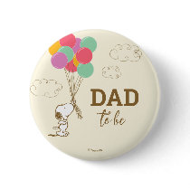 Snoopy and Balloons Baby Shower Dad To Be Button