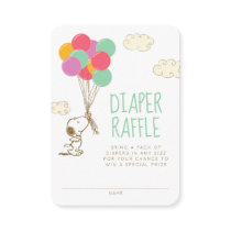 Snoopy and Balloons | Baby Shower | Diaper Raffle Enclosure Card