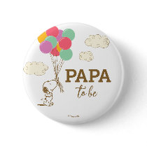 Snoopy and Balloons Baby Shower Grandpa Button