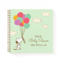 Snoopy and Balloons Baby Shower Guest Gift List Notebook