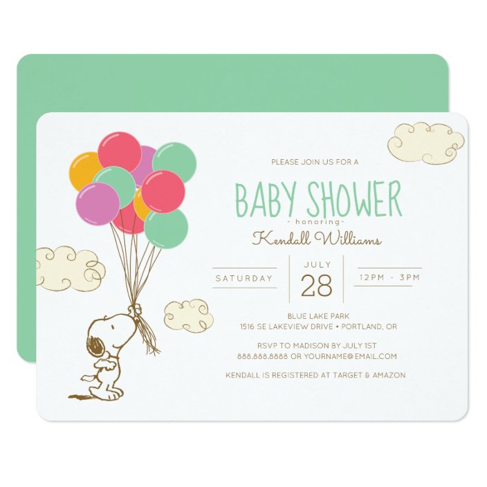 snoopy baby shower invitations