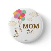 Snoopy and Balloons Baby Shower Mom To Be Button
