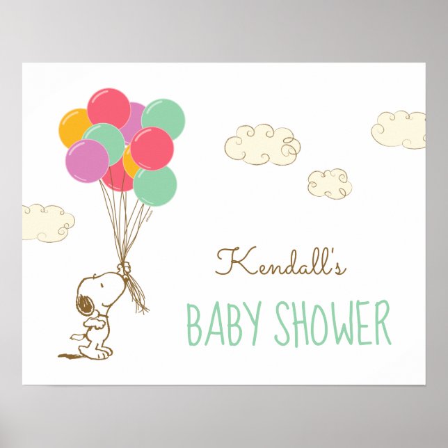 Snoopy and Balloons Baby Shower Poster (Front)