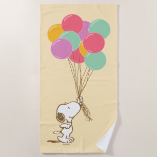 Snoopy and Balloons Beach Towel