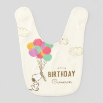 Snoopy and Balloons Birthday Baby Bib