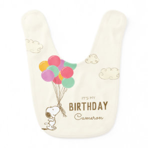 Snoopy and Balloons Birthday Baby Bib