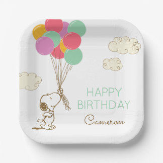 Snoopy and Balloons Birthday Paper Plates