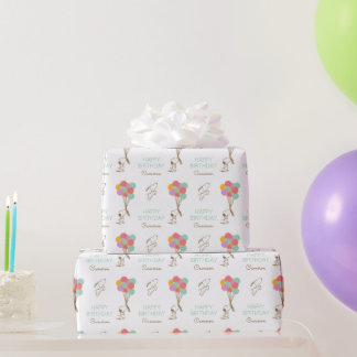 Snoopy and Balloons Birthday Wrapping Paper