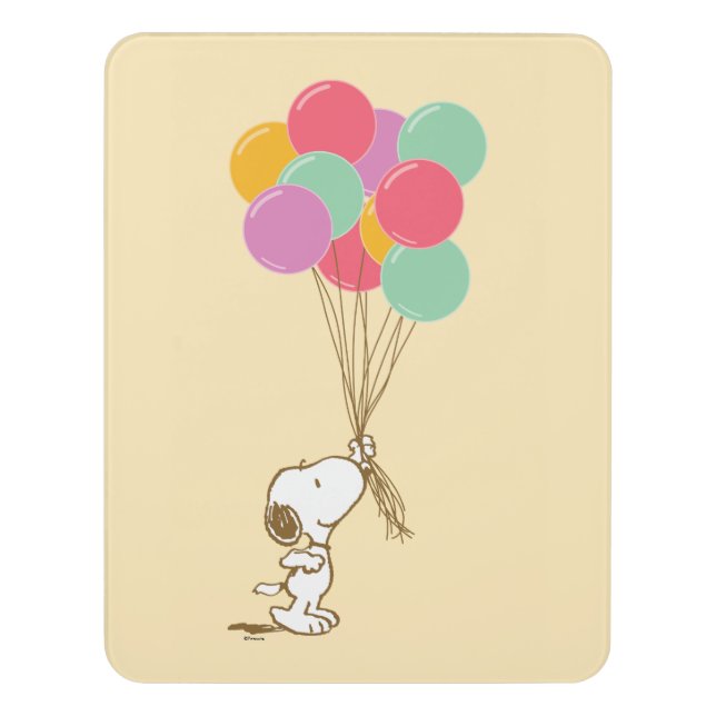 Snoopy and Balloons Door Sign (Contemporary Vert)