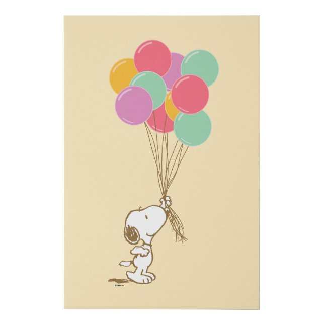 Snoopy and Balloons Faux Canvas Print (Front)