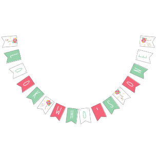 Snoopy and Balloons First Birthday Bunting Flags