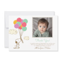 Snoopy and Balloons First Birthday Thank You Card