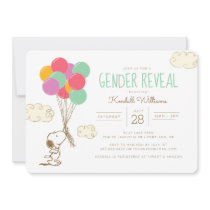 Snoopy and Balloons Gender Reveal Baby Shower Invitation