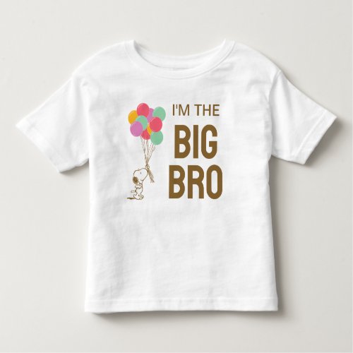 Snoopy and Balloons  Im The Big Brother Toddler T_shirt